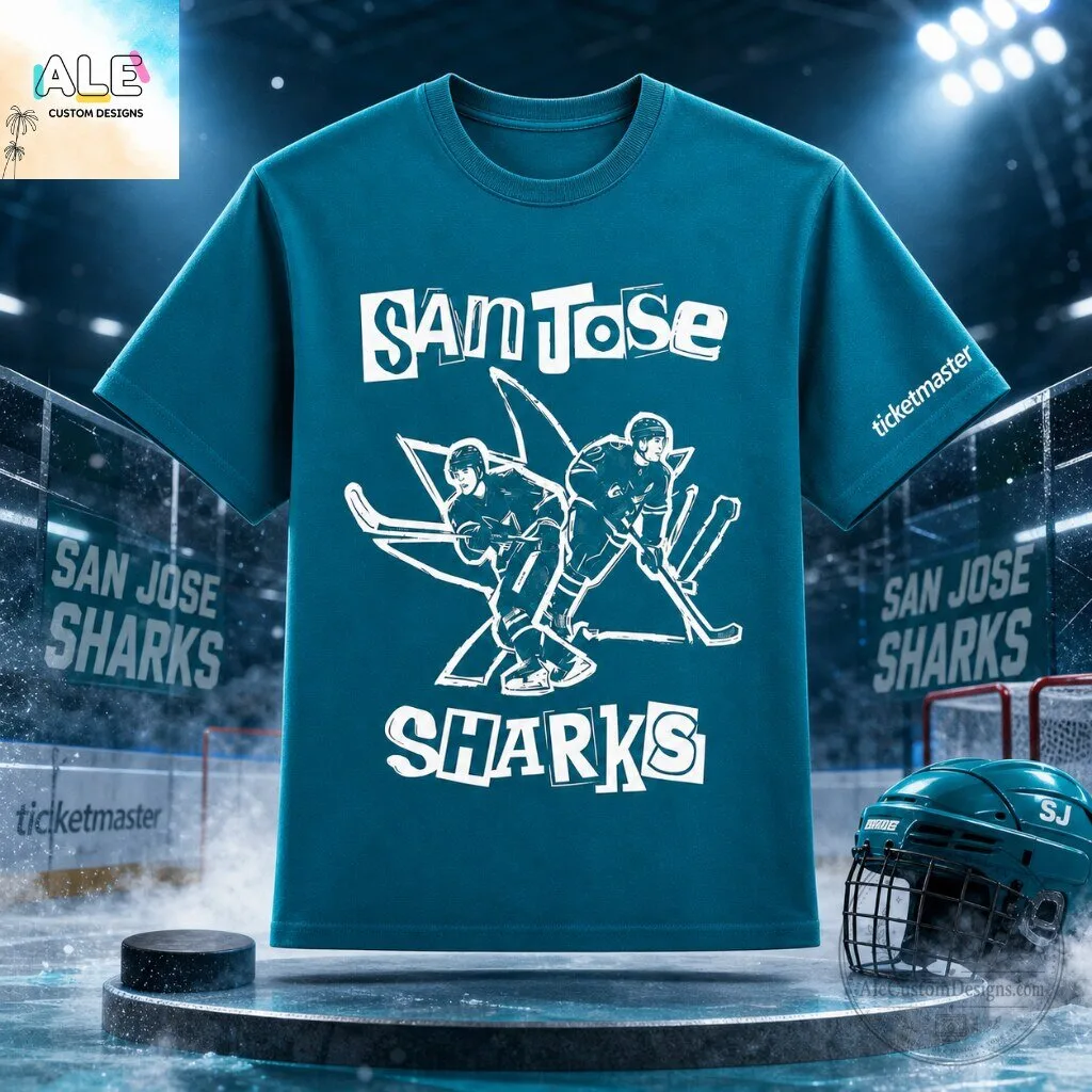 San Jose Sharks Hockey Graphic T Shirt 6 San Jose Sharks Hockey Graphic T Shirt