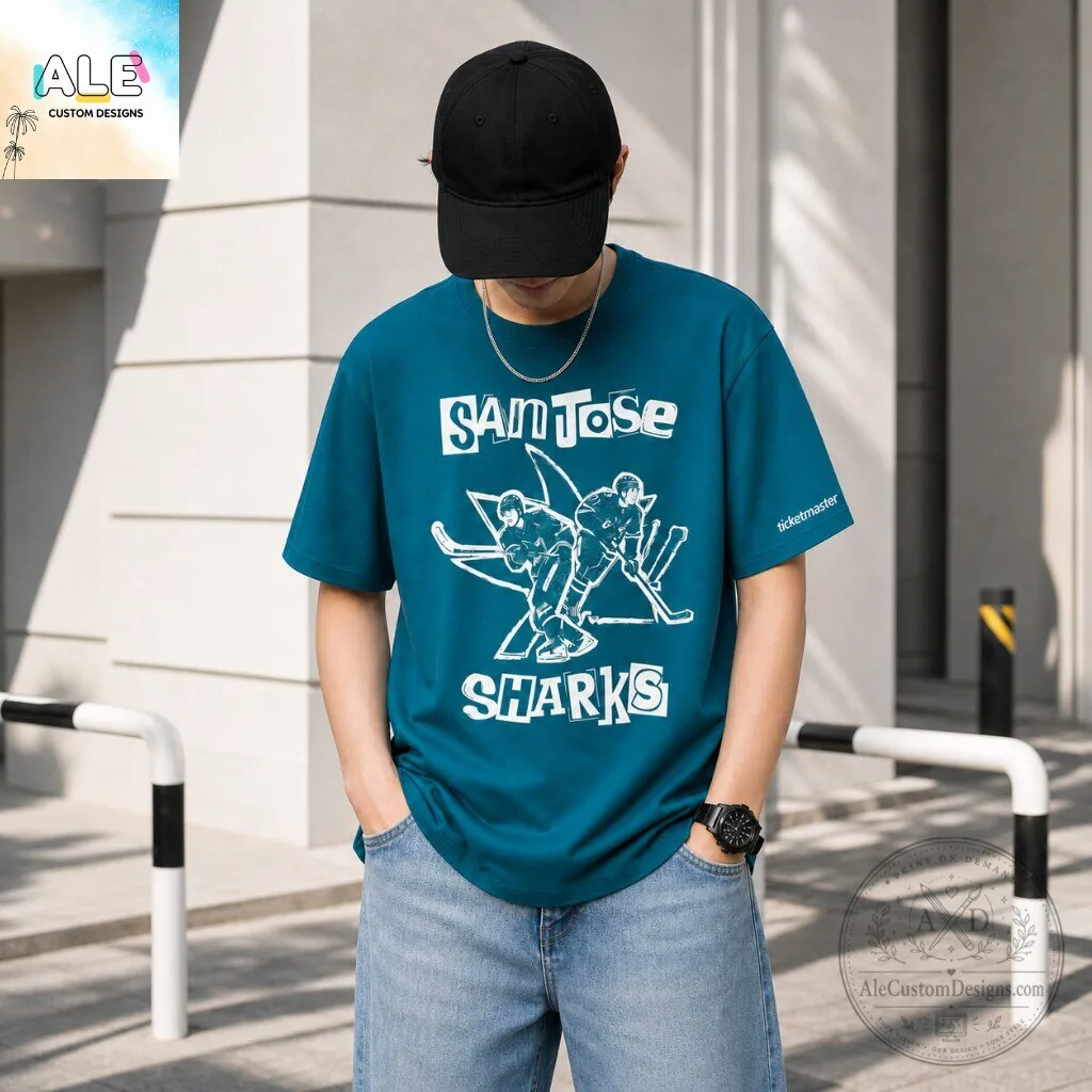 San Jose Sharks Hockey Graphic T Shirt 7 San Jose Sharks Hockey Graphic T Shirt