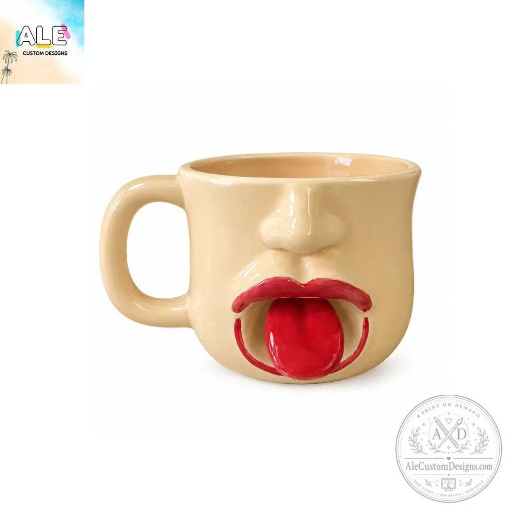 Funny Tongue Out Face Ceramic Mug