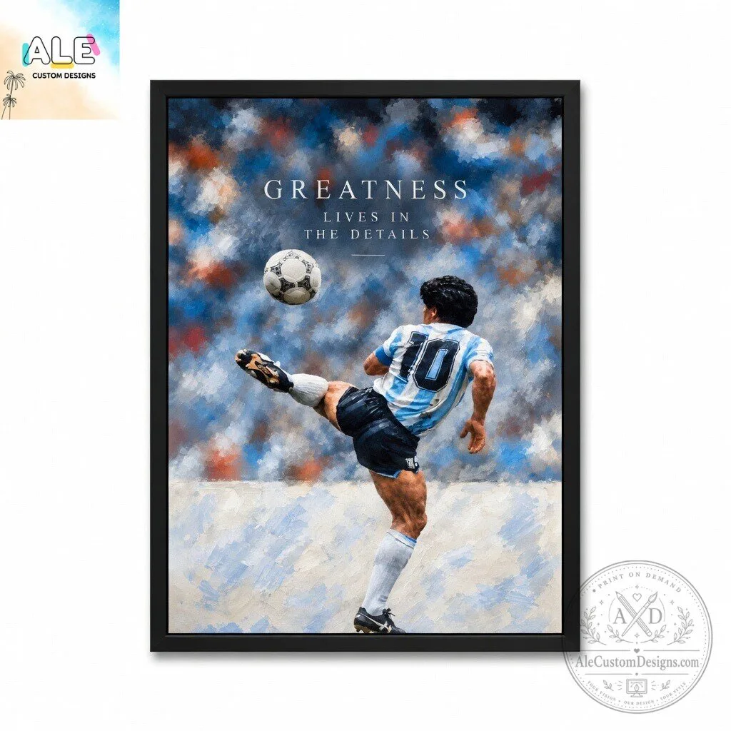 Diego Maradona Soccer Legend Wall Art Home Decor
